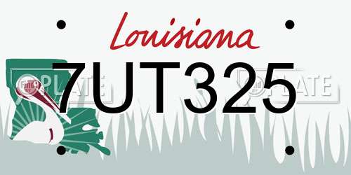 7UT325 Louisiana License Plate