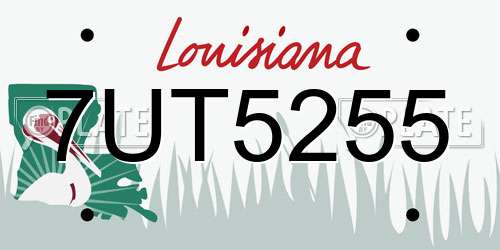 7UT5255 Louisiana License Plate