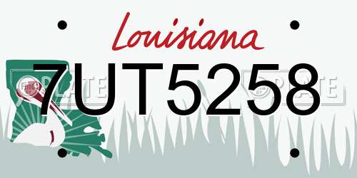 7UT5258 Louisiana License Plate