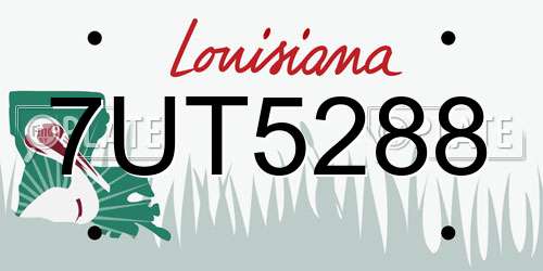 7UT5288 Louisiana License Plate
