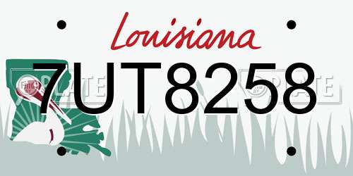 7UT8258 Louisiana License Plate