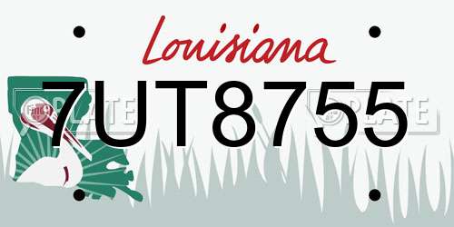 7UT8755 Louisiana License Plate