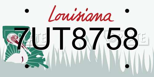 7UT8758 Louisiana License Plate