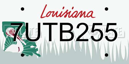 7UTB255 Louisiana License Plate