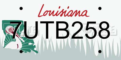 7UTB258 Louisiana License Plate