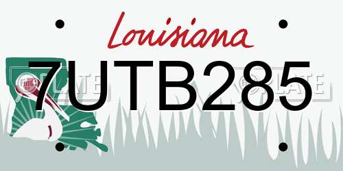 7UTB285 Louisiana License Plate