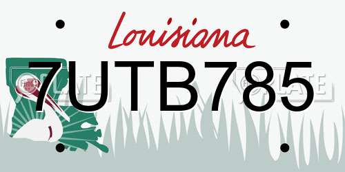 7UTB785 Louisiana License Plate