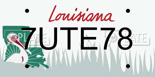 7UTE78 Louisiana License Plate
