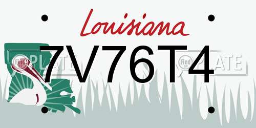 7V76T4 Louisiana License Plate