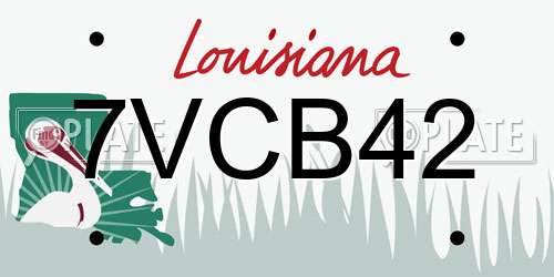 7VCB42 Louisiana License Plate