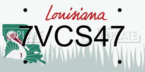 7VCS47 Louisiana License Plate