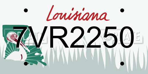 7VR2250 Louisiana License Plate