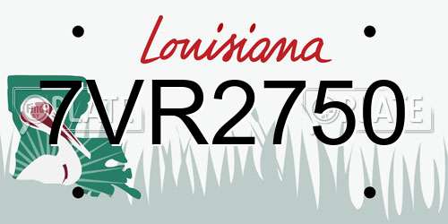 7VR2750 Louisiana License Plate