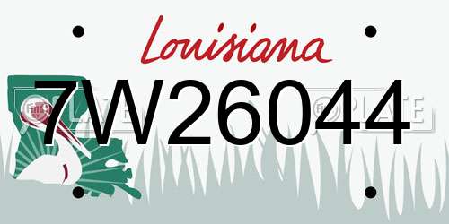 7W26044 Louisiana License Plate