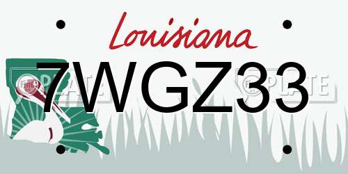 7WGZ33 Louisiana License Plate
