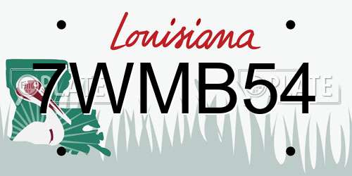 7WMB54 Louisiana License Plate