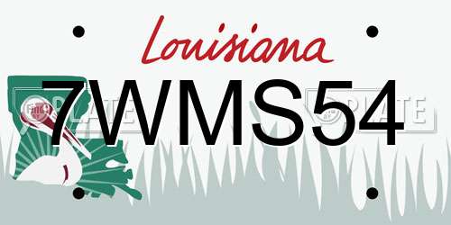 7WMS54 Louisiana License Plate