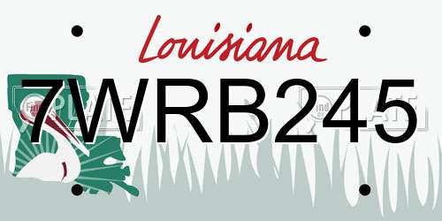 7WRB245 Louisiana License Plate