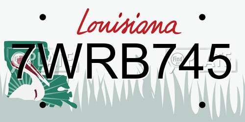 7WRB745 Louisiana License Plate