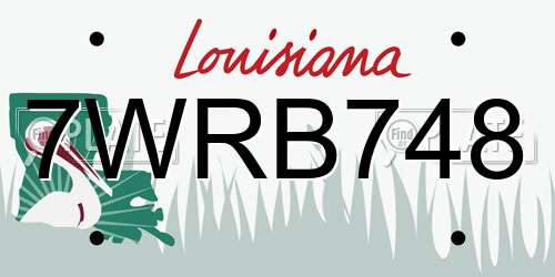 7WRB748 Louisiana License Plate