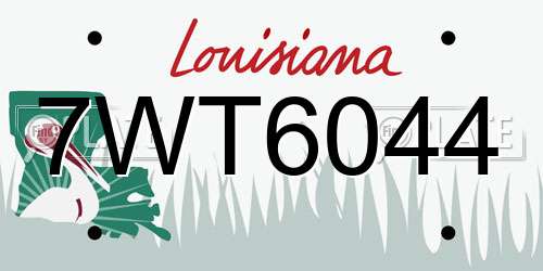 7WT6044 Louisiana License Plate