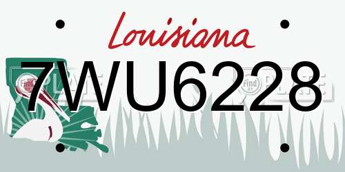7WU6228 Louisiana License Plate