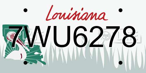 7WU6278 Louisiana License Plate