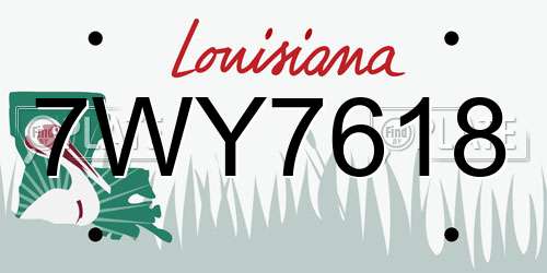 7WY7618 Louisiana License Plate