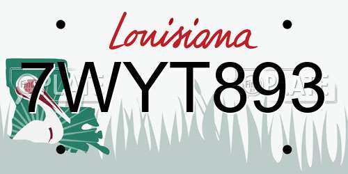7WYT893 Louisiana License Plate