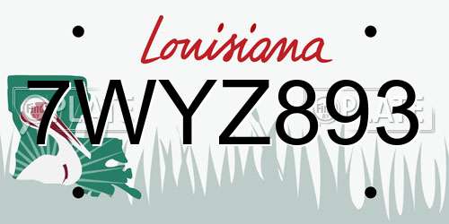 7WYZ893 Louisiana License Plate