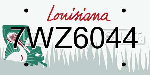 7WZ6044 Louisiana License Plate