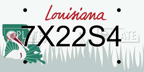 7X22S4 Louisiana License Plate