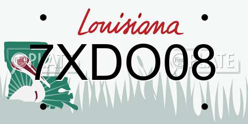 7XDO08 Louisiana License Plate