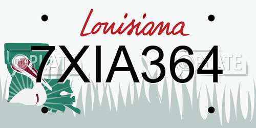 7XIA364 Louisiana License Plate