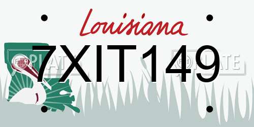 7XIT149 Louisiana License Plate