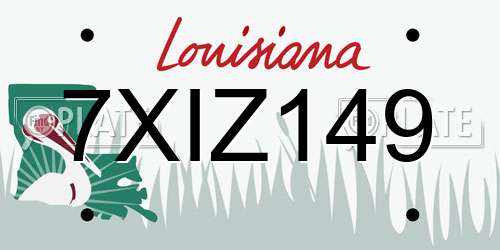 7XIZ149 Louisiana License Plate