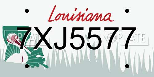 7XJ5577 Louisiana License Plate