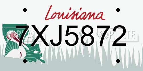 7XJ5872 Louisiana License Plate