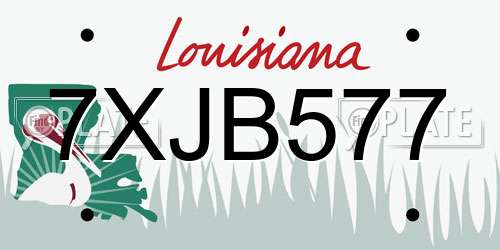 7XJB577 Louisiana License Plate