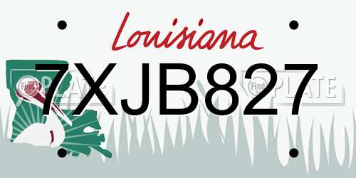 7XJB827 Louisiana License Plate