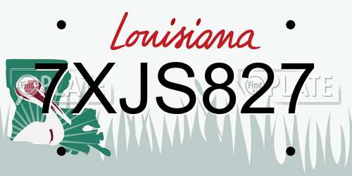 7XJS827 Louisiana License Plate