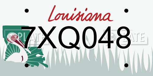 7XQ048 Louisiana License Plate