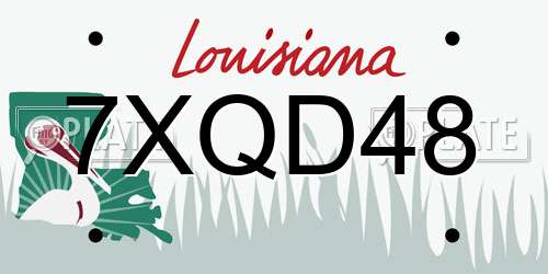 7XQD48 Louisiana License Plate