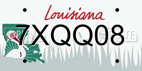 7XQQ08 Louisiana License Plate