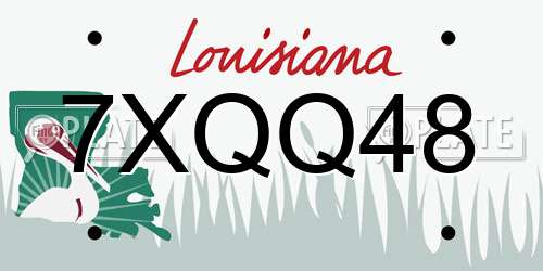 7XQQ48 Louisiana License Plate
