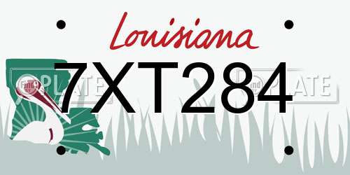 7XT284 Louisiana License Plate