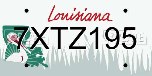 7XTZ195 Louisiana License Plate
