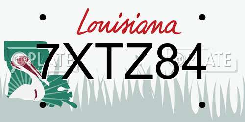 7XTZ84 Louisiana License Plate