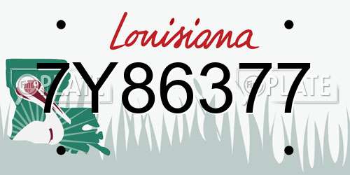 7Y86377 Louisiana License Plate