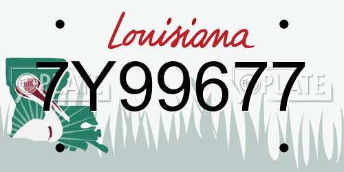 7Y99677 Louisiana License Plate